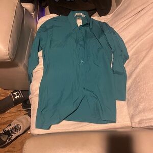 Stylish Teal Men's Dress Shirt